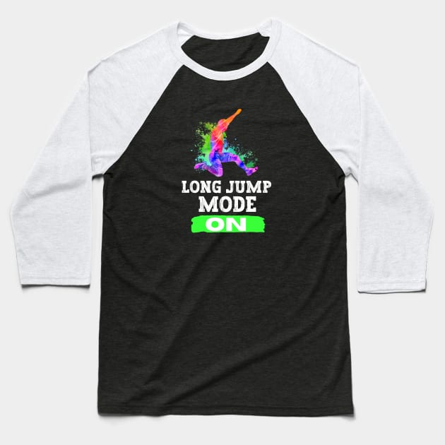 Long Jump Mode On Baseball T-Shirt by footballomatic